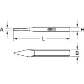 Ks Tools Cross chisel, flat, oval, 5x100mm 1620281