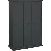 Dmora Paris Armoire 3 portes Gris mat