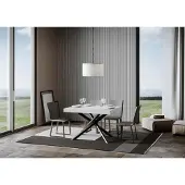 Itamoby - Table extensible 120/380x90 cm Famas frêne blanc pieds anthracite