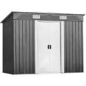 Costway Abri de jardin en métal 5m³ 238x131x181cm