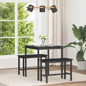 Prolenta Table exclusive - Dimensions : 70 x 70 x 75 cm - Matériau : bois composite - Couleur : noir imitation chêne