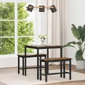 Prolenta Table exclusive - Dimensions : 70 x 70 x 75 cm - Matériau : bois composite - Finition : chêne fumé
