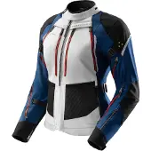 Rebelhorn Veste textile imperméable pour femme Hardy 3.0, gris/bleu/rouge, taille L
