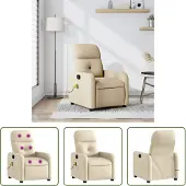 The Living Store Fauteuil de massage Crème Tissu