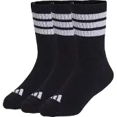 Adidas Chaussettes 'Kids 3-Stripes Cushioned Crew 3 Pair Pack' noir / blanc