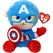TY Beanie Babies Marvel Captain America Soft, 15cm