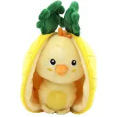 Flipetz Peluche - Les Déglingos - Flipetz Poussin Ananas - 2 en 1 - Lavable - 14x10x24 cm