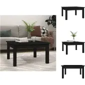 vidaXL Table basse noire 55x55x30 cm Pin massif - Tables basses
