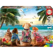 Educa Casse-tête Chiens sur la plage 1000 pièces