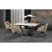 Halmar Table extensible FERNANDO marbre blanc / noir