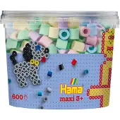 Hama Maxi Perles - 600 pces dans le seau - Mix 52 - - UneTaille - Perles