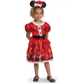 Disguise Christmas Minnie Classic Toddler Costume Rouge 3-4 Years Enfants