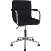 Syfax Chaise pivotante de bureau Noir Tissu