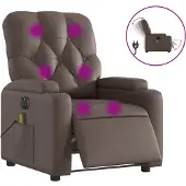 Syfax Fauteuil de massage électrique marron similicuir