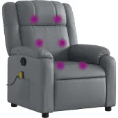 Syfax Fauteuil de massage inclinable gris similicuir