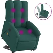 Syfax Fauteuil inclinable de massage Vert foncé Tissu