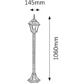 Rabalux 8395 Lampadaire extérieur Toscana, E27, doré, rond, classique, ø205mm
