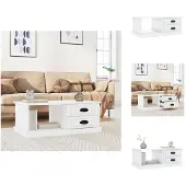 vidaXL Table basse blanche 90x50x35 cm Bois composite - Tables basses