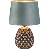 Reality Lampe de table - Vert - Vert gris - Jaune d'or - H 26 cm - Céramique - Velours