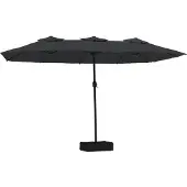 Syfax Parasol de jardin à double tête noir 449x265 cm