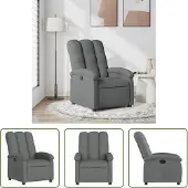 The Living Store Fauteuil relax gris foncé Tissu