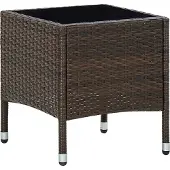 Syfax Table de jardin Marron 40x40x45 cm Résine tressée