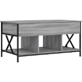 Syfax Table basse sonoma gris 100x55x50 cm bois d'ingénierie et métal
