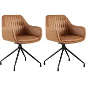 CLP Lot de 2 chaises de salle à manger Welby Vintage - marron foncé