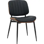 CLP Chaise de conférence Tiffin en tissu - Noyer / Noir