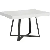 Ityhome - Table extensible 130/234x90 cm Zeplir frêne blanc pieds anthracite