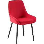 CLP Chaise de salle à manger Elmira - velours, structure noire - Bleu foncé