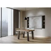 Itamoby - Table extensible 120/224x90 cm Bridge noyer pieds anthracite