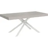 Ityhome - Table extensible 180/440x90 cm Karida cachemire pieds blancs