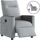 Syfax Fauteuil inclinable électrique Gris clair Tissu