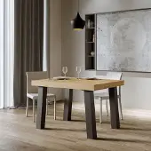 Itamoby - Table extensible 120/380x90 cm Bridge chêne nature pieds anthracite