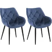 CLP lot de 2 chaises Tanna velours