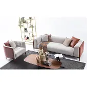 AEA Ensemble moderne Fauteuil trois places Canapé Tissu Gris JVmoebel