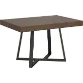 Ityhome - Table extensible 120/380x90 cm Zeplir effet bois, noyer pieds anthracite