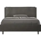 Ityhome - coffre rembourré 140x200 microfibre gris Antea Large