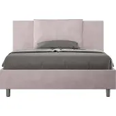 Ityhome - Lit double coffre rembourré 140x200 microfibre lilas Antea