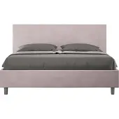 Ityhome - Lit coffre rembourré 160x200 microfibre lilas Adele