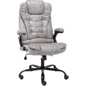Syfax Chaise de bureau gris clair similicuir daim