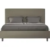 Ityhome - Lit coffre rembourré 160x210 similicuir cappuccino Focus