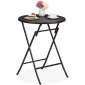 Northix Table de jardin ronde aspect rotin