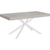 Ityhome - Table extensible 180/284x90 cm Plaker cachemire pieds blancs