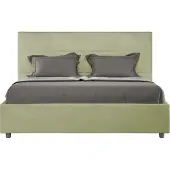 Ityhome - Lit coffre rembourré 160x210 microfibre vert Mika