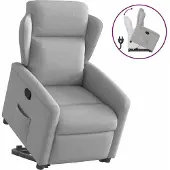 Syfax Fauteuil inclinable gris nuage tissu