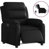 Syfax Fauteuil inclinable électrique Noir Similicuir