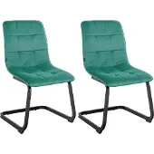 CLP lot de 2 chaises de salle à manger Vermont velours