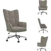 vidaXL Fauteuil relax gris clair velours - fauteuil